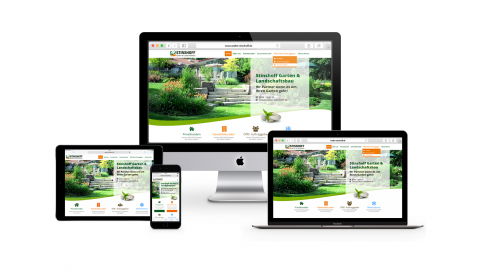 iMac, iPad, iPhone und Macbook-Kollage mit Stinshoff-Website darin zu sehen iMac, iPad, iPhone und Macbook-Kollage mit Stinshoff-Website darin zu sehen